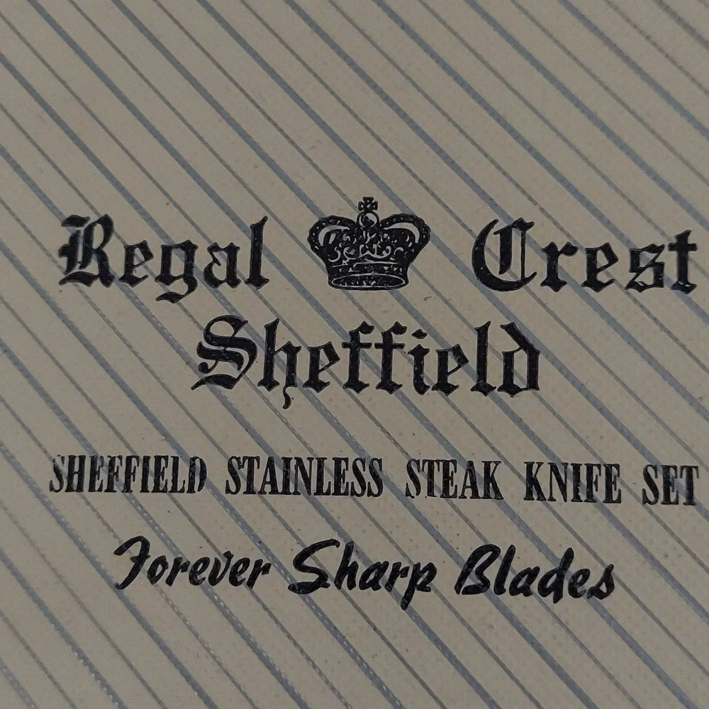 Vintage Regal Crest Sheffield Stainless steel Steak knife Set